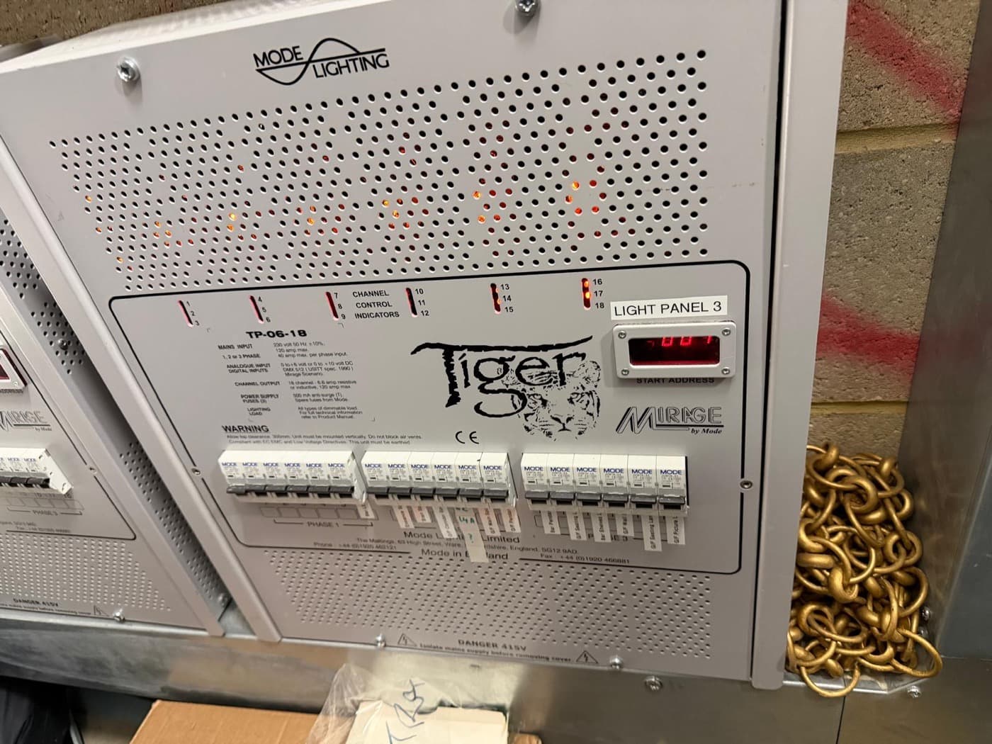 Mode lighting control panel wired and commissioned in a plant room